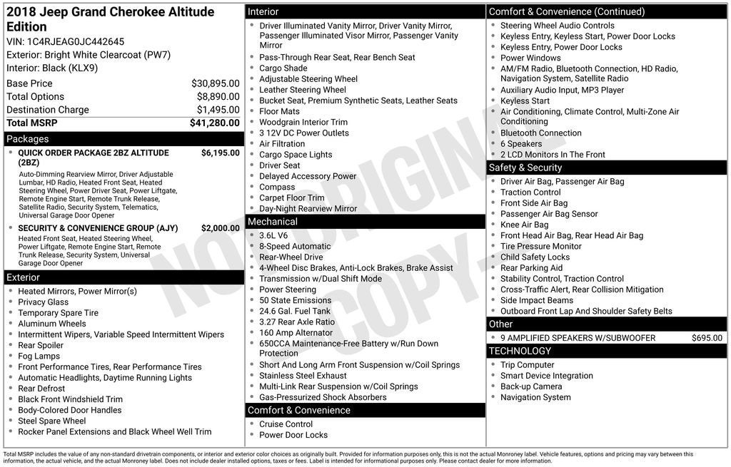 2018 Jeep Grand Cherokee Altitude