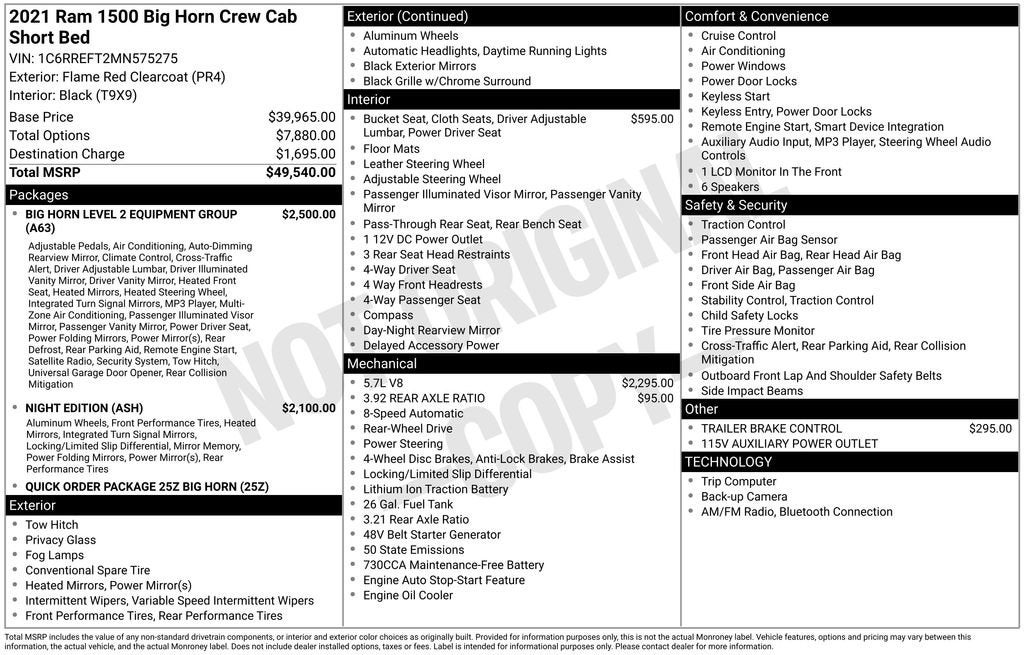 2021 RAM 1500 Big Horn