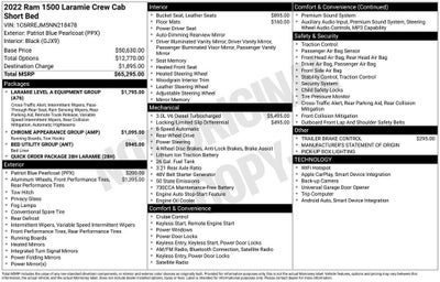 2022 RAM 1500 Laramie Crew Cab 4x2 5'7" Box