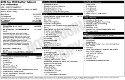 2022 RAM 1500 Big Horn Quad Cab 4x4 6'4" Box