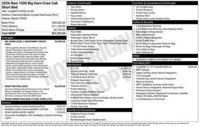 2026 RAM 1500 Big Horn Crew Cab 4x4 5'7" Box