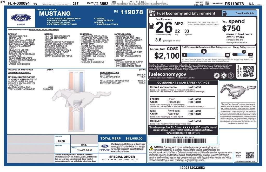 2024 Ford Mustang EcoBoost
