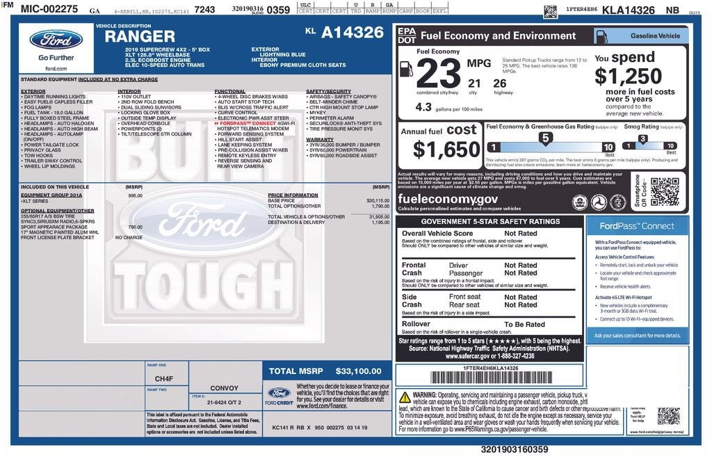2019 Ford Ranger XLT