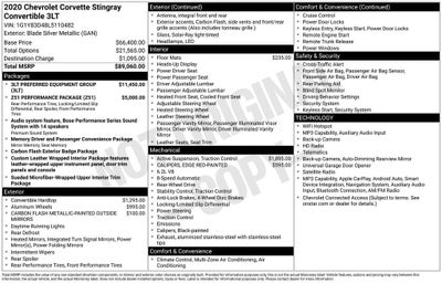 2020 Chevrolet Corvette Stingray 3LT