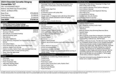 2024 Chevrolet Corvette Stingray 1LT
