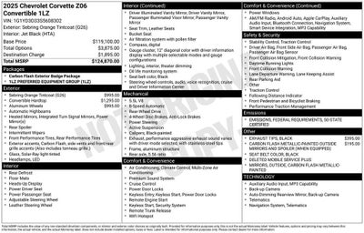 2025 Chevrolet Corvette Z06 1LZ