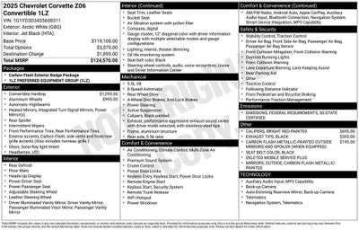 2025 Chevrolet Corvette Z06 1LZ