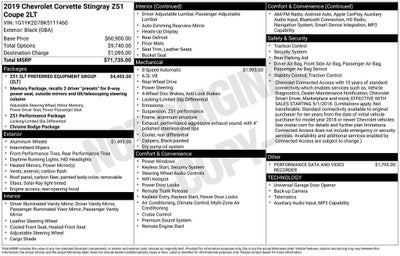 2019 Chevrolet Corvette Stingray Z51 2LT