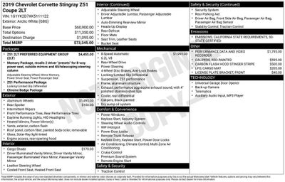 2019 Chevrolet Corvette Stingray Z51 2LT
