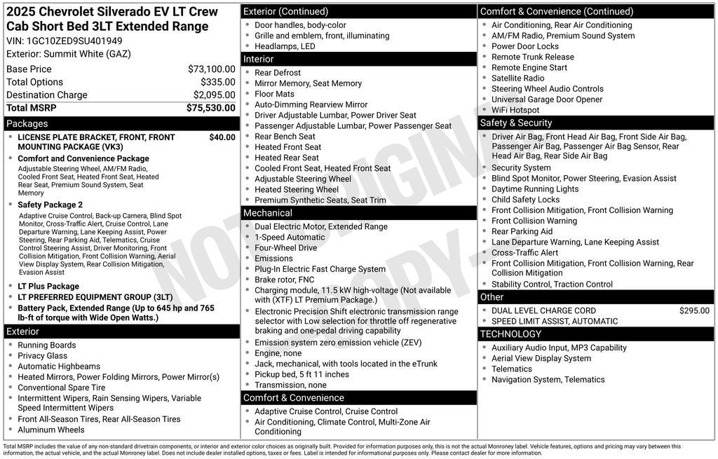 2025 Chevrolet Silverado EV LT - Extended Range