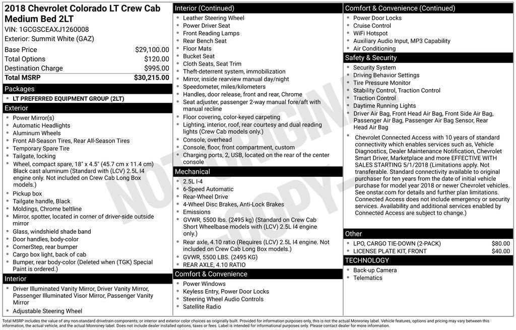 2018 Chevrolet Colorado 2WD LT
