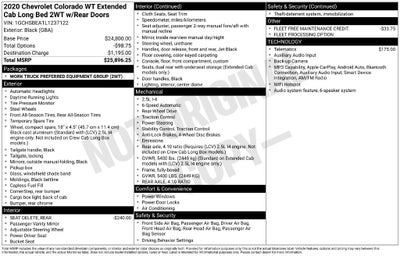 2020 Chevrolet Colorado 2WD Work Truck