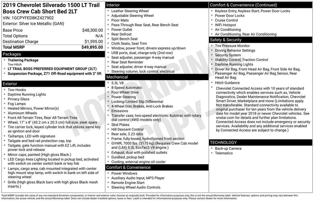 2019 Chevrolet Silverado 1500 LT Trail Boss