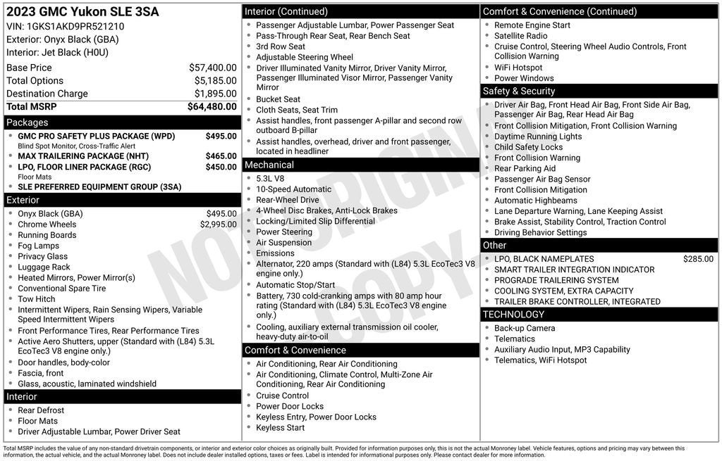 2023 GMC Yukon SLE