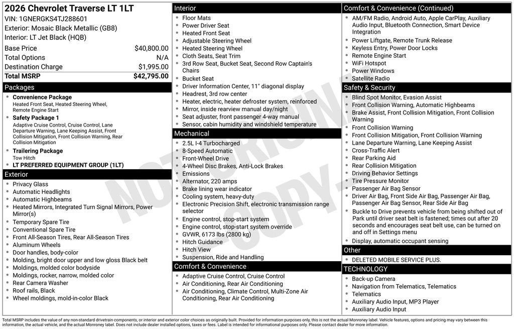 2026 Chevrolet Traverse LT