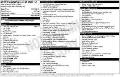 2021 Chevrolet Traverse LT Cloth