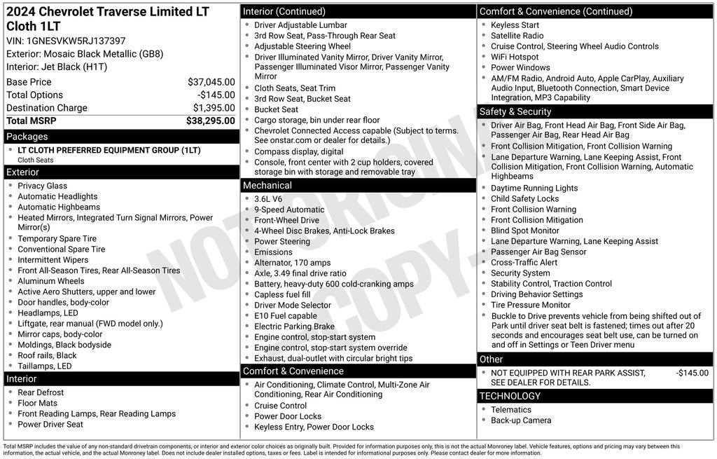2024 Chevrolet Traverse Limited LT Cloth