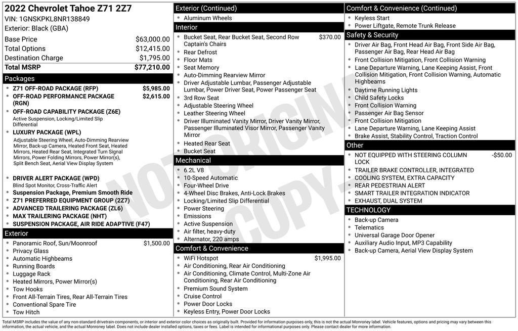 2022 Chevrolet Tahoe Z71