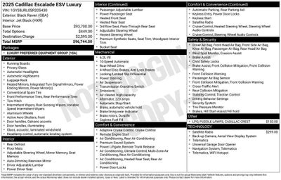 2025 Cadillac Escalade ESV Luxury