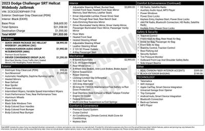2023 Dodge Challenger SRT Hellcat Widebody Jailbreak