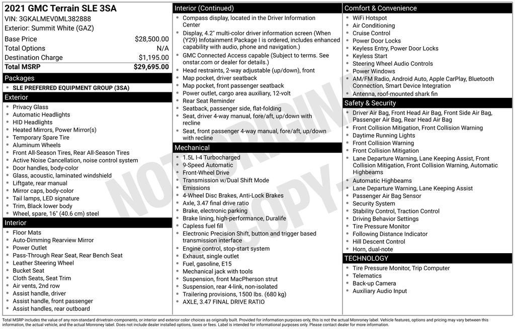 2021 GMC Terrain SLE