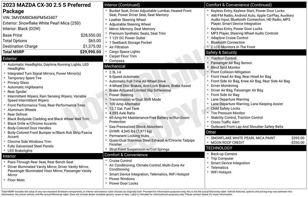 2023 Mazda Mazda CX-30 2.5 S Preferred Package
