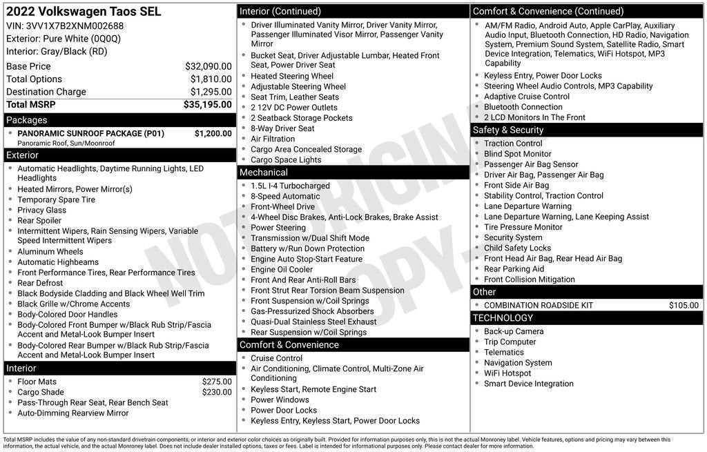 2022 Volkswagen Taos SEL