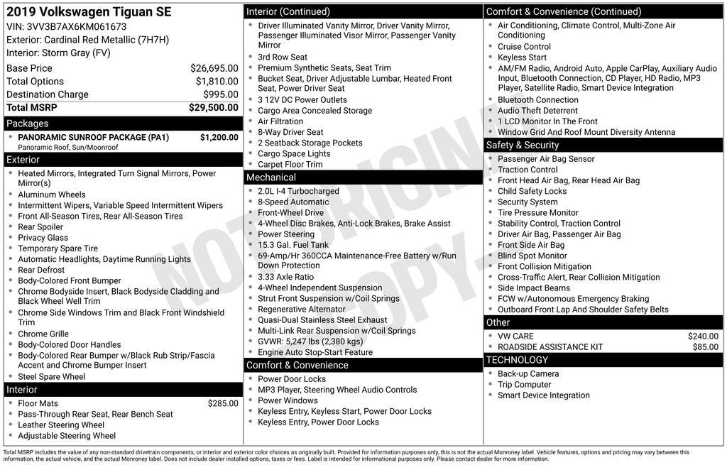 2019 Volkswagen Tiguan SE