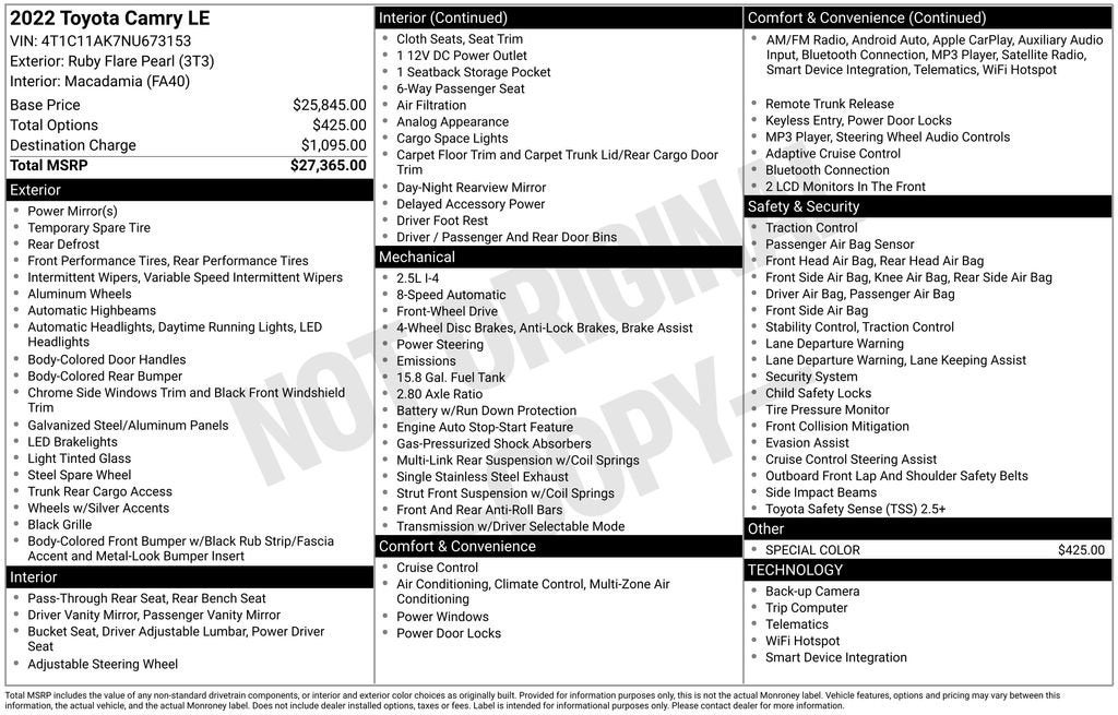 2022 Toyota Camry LE