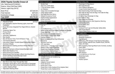 2026 Toyota Corolla Cross LE