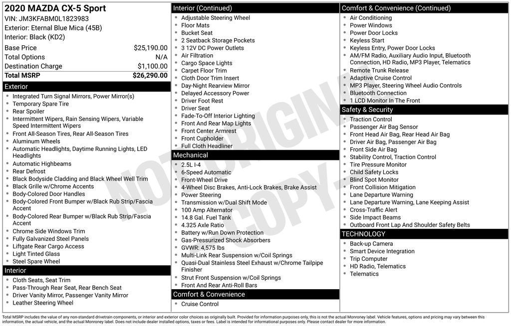 2020 Mazda Mazda CX-5 Sport