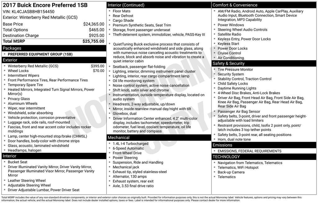 2017 Buick Encore Preferred