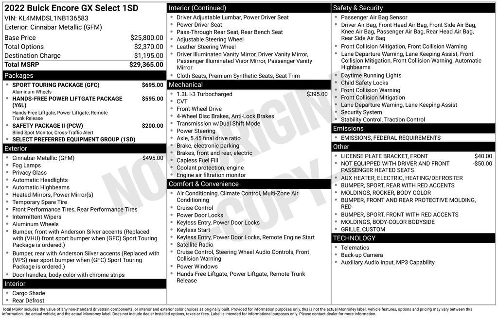 2022 Buick Encore GX Select