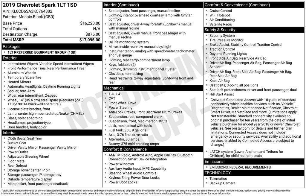 2019 Chevrolet Spark LT