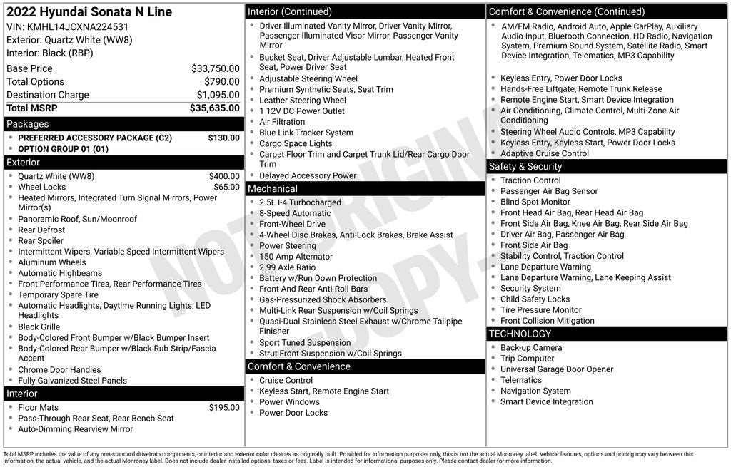 2022 Hyundai Sonata N Line