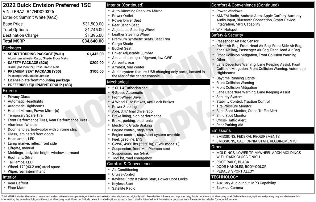 2022 Buick Envision Preferred