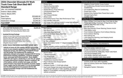 2026 Chevrolet Silverado EV WT - Standard Range