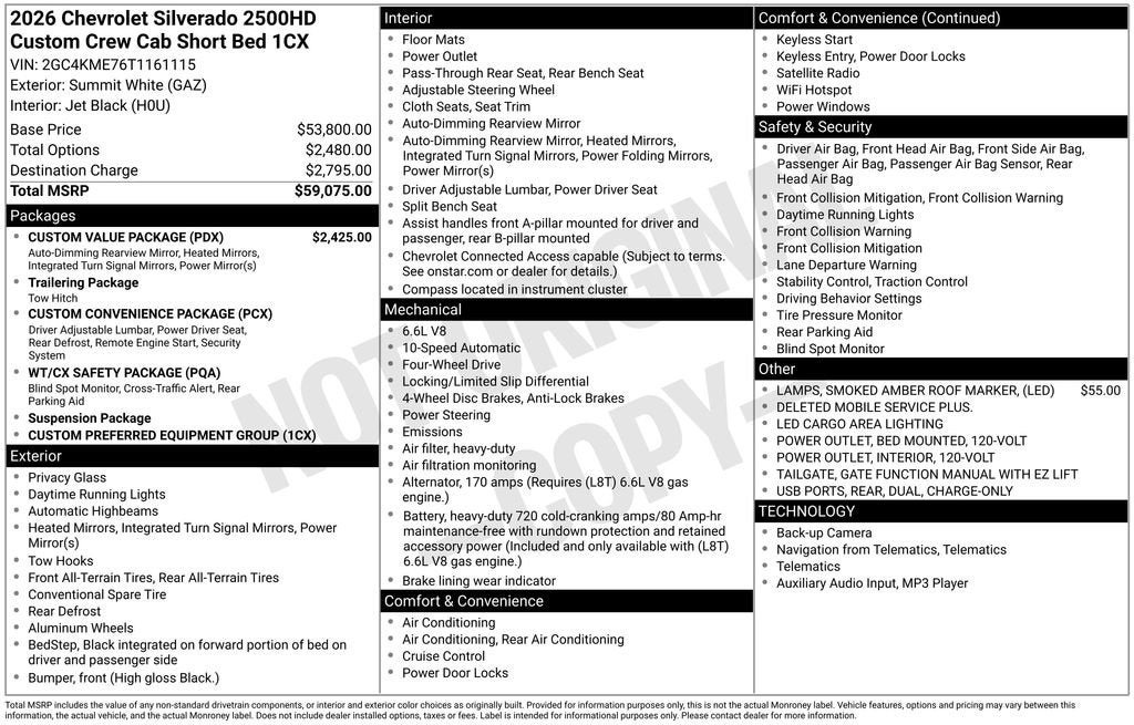 2026 Chevrolet Silverado 2500 HD Custom