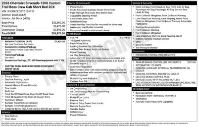 2026 Chevrolet Silverado 1500 Custom Trail Boss